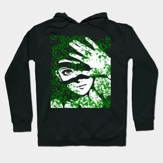 Punk Fashion Style Green Glowing Girl Hoodie by Punk Fashion